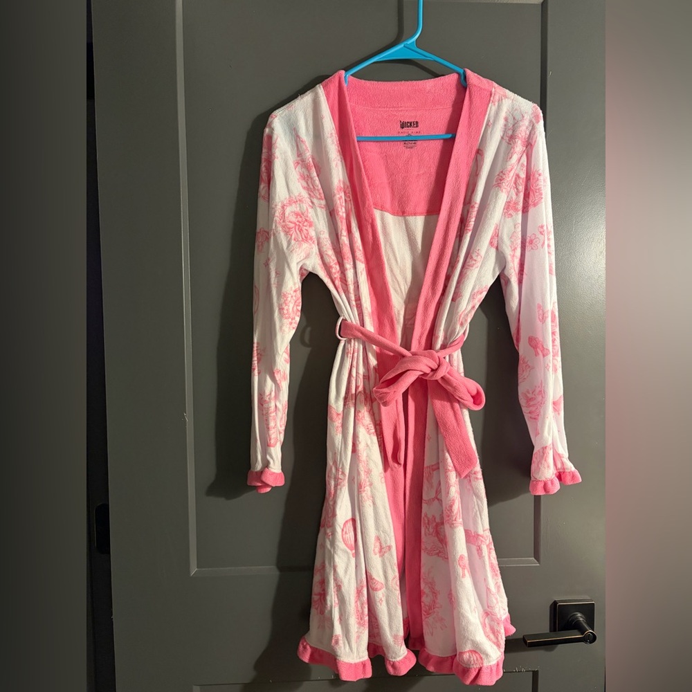 Girls Wicked X Katie Kime Robe White Pink Girls XL